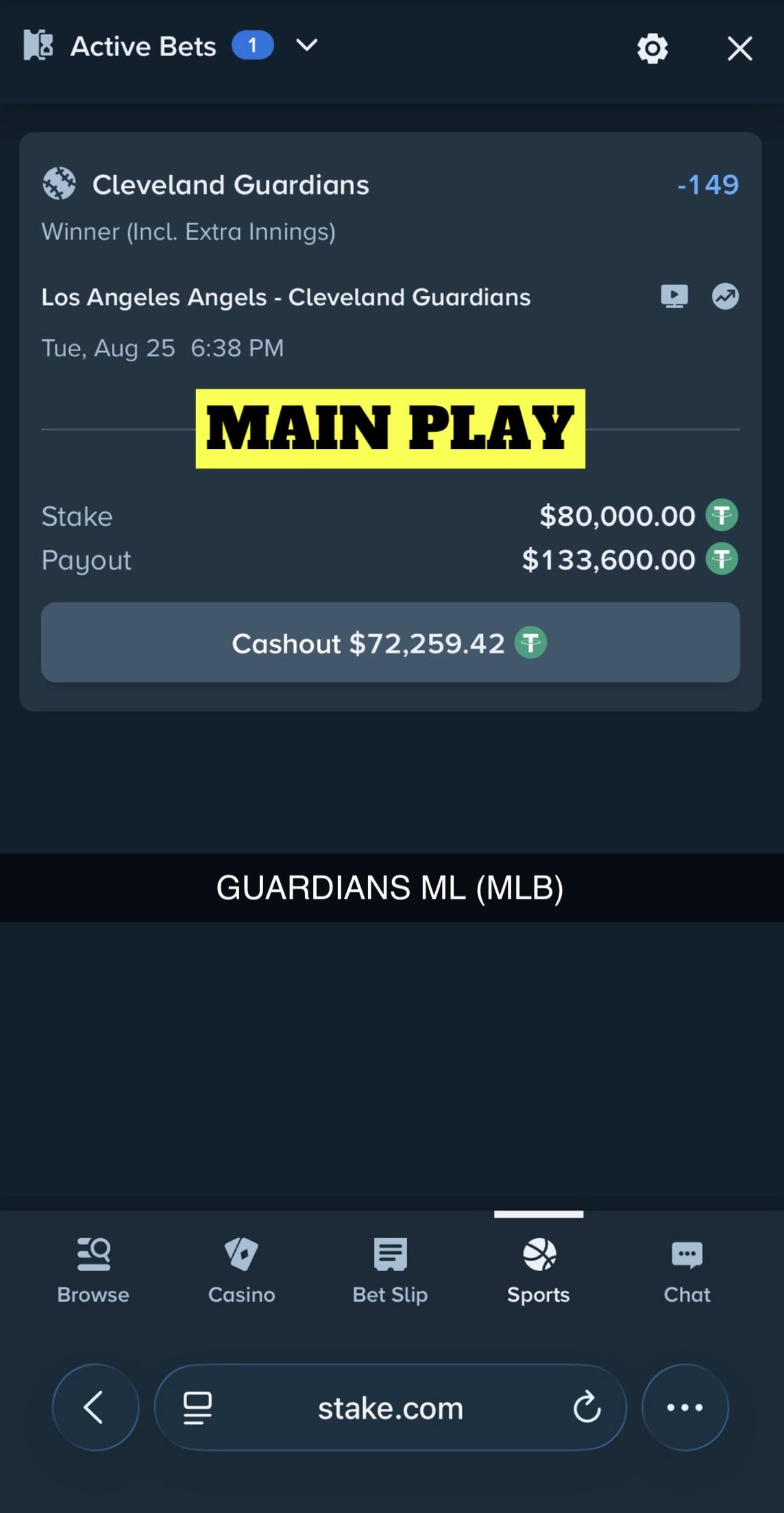 MAIN PLAY pick — August 25, 2026