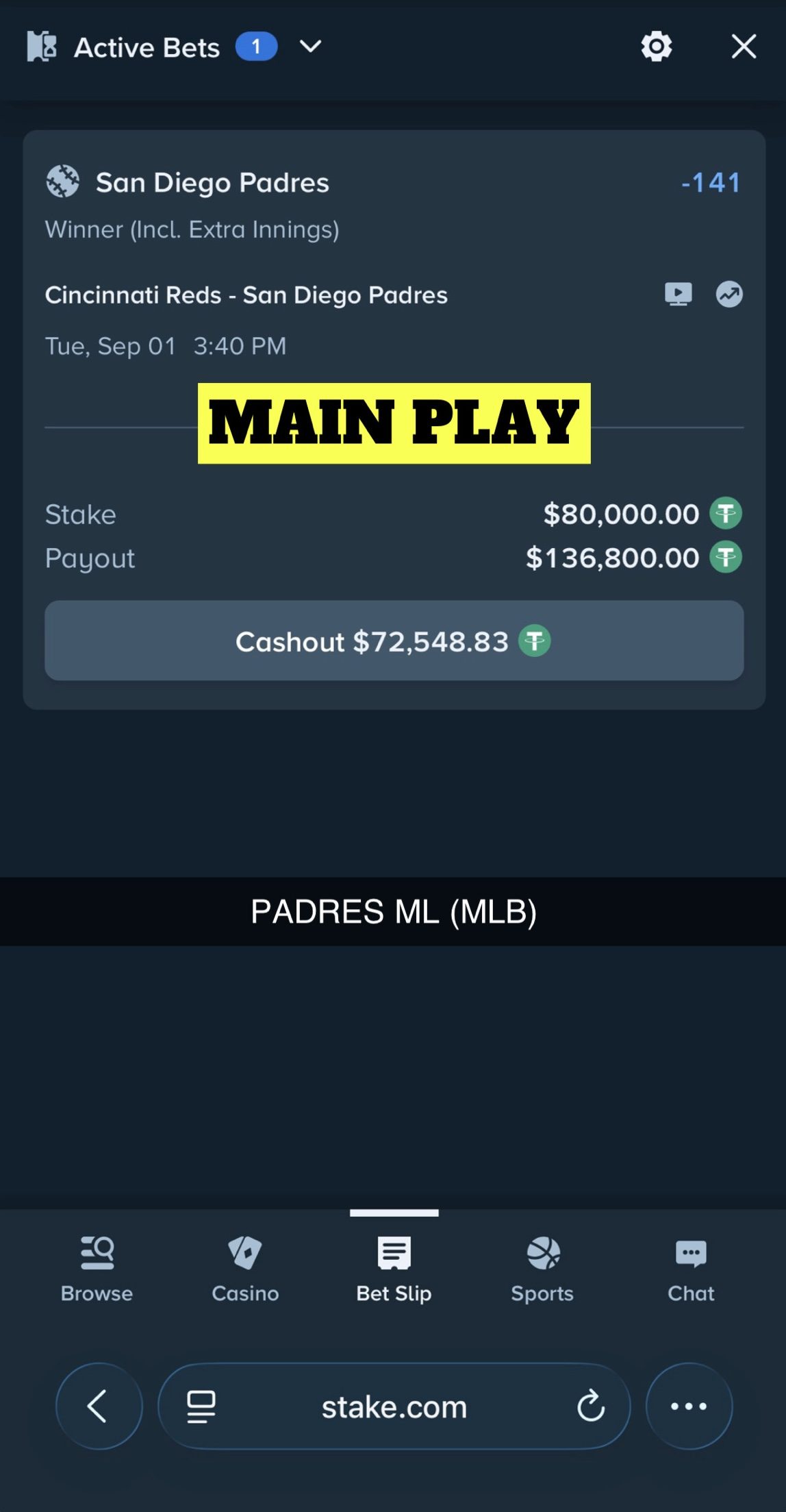 MAIN PLAY pick — September 1, 2026